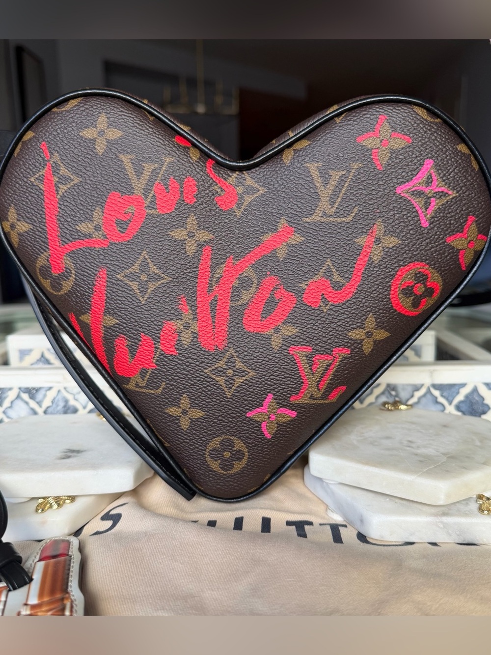 Louis Vuitton Sac Coeur Heart Bag. Monogram Fall In Love